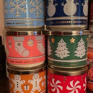 Bath & Body Works Lot of 6 Candles - Complete set Christmas 2021 - Brand new!